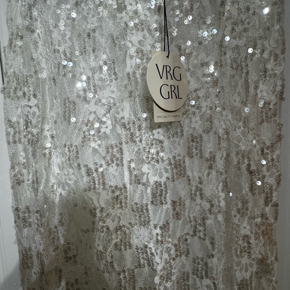 DEVYN SEQUIN MIDI SKIRT WHITE - Picture 6 of 8